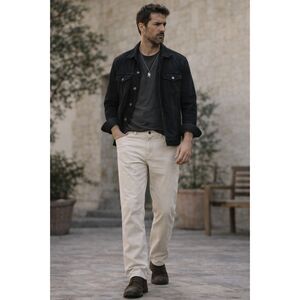 JOHN VARVATOS Star USA Beige Classic Straight Chino Pants Trousers  Mens Size 38